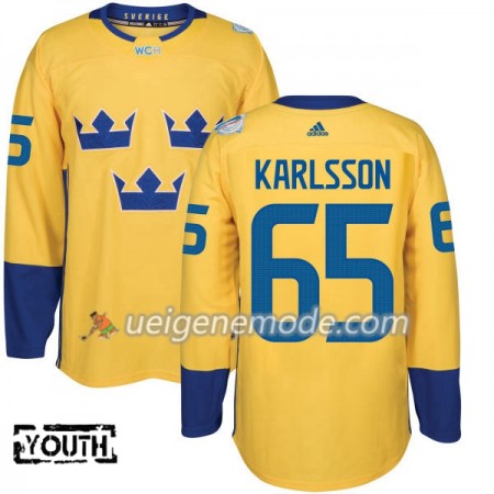 Schweden Trikot Erik Karlsson 65 2016 World Cup Kinder Gold Premier